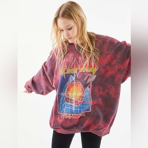 Def Leppard Pyromania Tie Dye Crew Sweatshirt